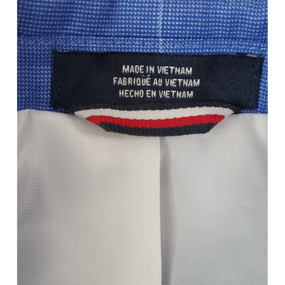 Tommy Hilfiger Blazer TH Flex Windowpane Mazarine Blue 12 Boy's Notch Collar - Picture 10 of 13